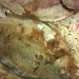 Concoction Rice With Fried Butterfish