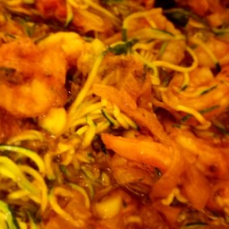 Homemade  Zucchini  Pasta  With Shrimp