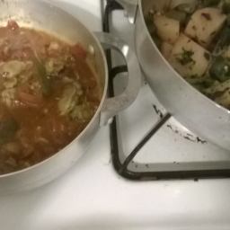 Oyster Curry And Aloo Bhindi