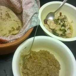 Chili Shrimp And Brown Lentils  With Noodles